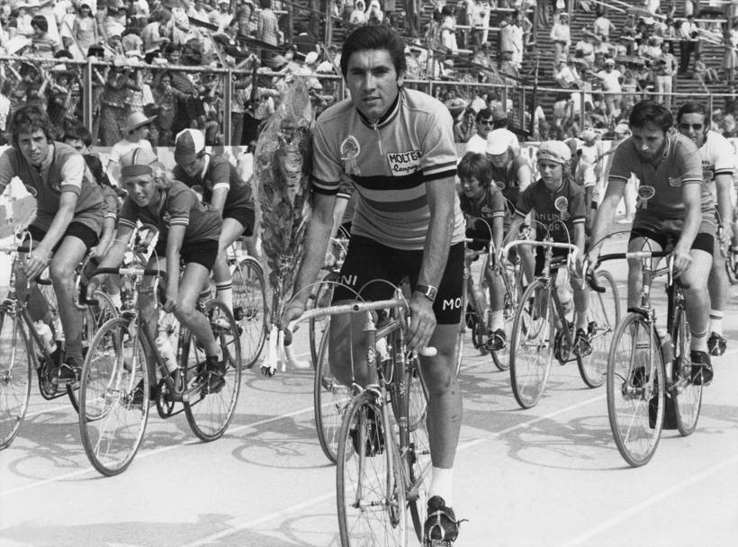 29 giugno 1976: con la maglia della Nazionale belga durante una manifestazione ciclistica allo stadio Heysel di Bruxelles (Getty Images)